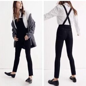Madewell Black Skinny Raw Hem Overalls Size Small